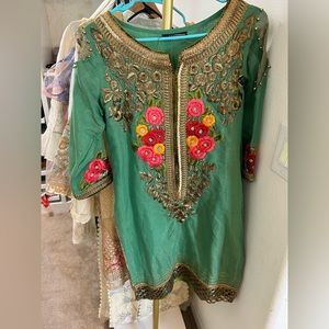 Fancy wedding designer party wear 3 piece Pakistani outfit